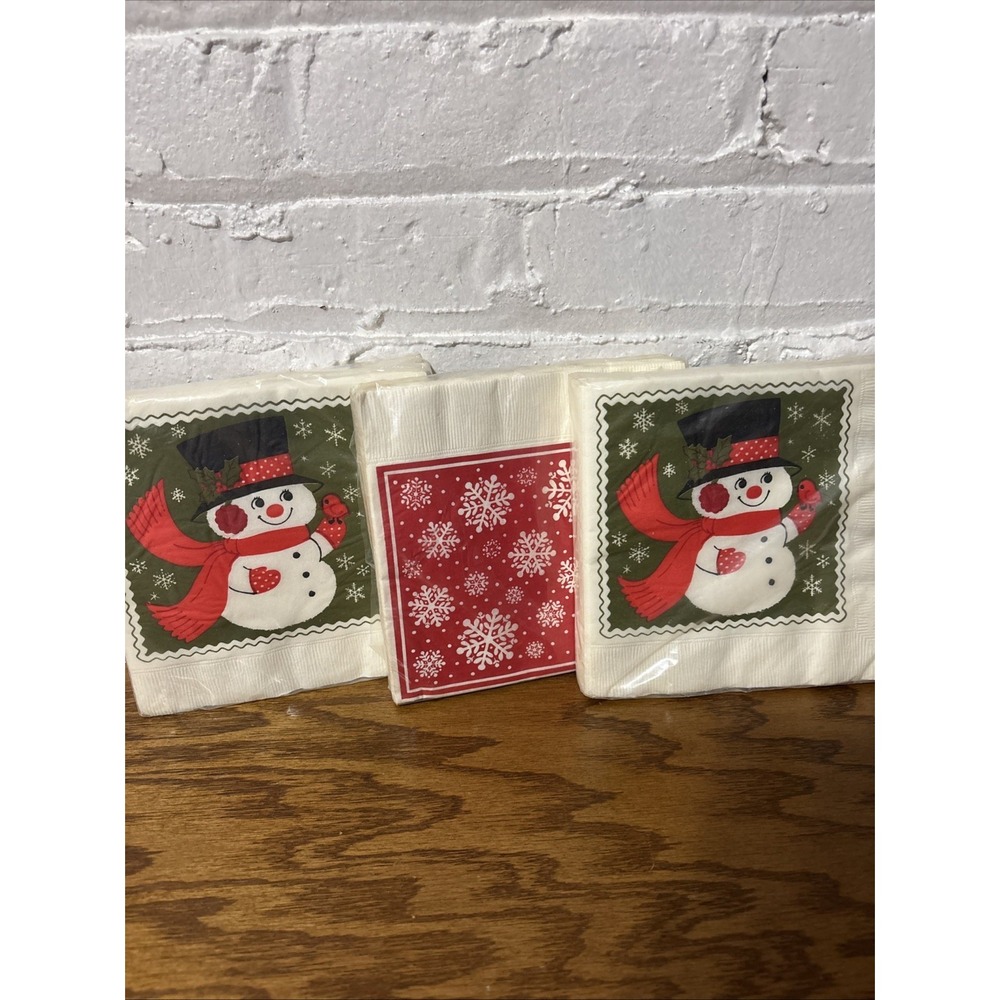 Three Packs Of Vintage Hallmark‎ Luncheon Holiday Themed Napkins. New !